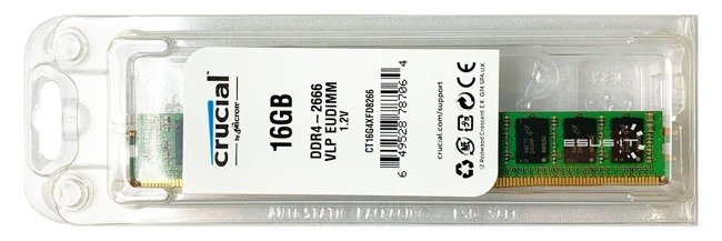 Paměť RAM 1x 16GB Crucial ECC UNBUFFERED DDR4 2Rx8 2666MHz PC4-21300 UDIMM | CT16G4XFD8266