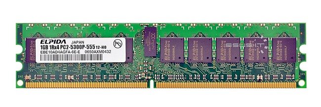 Paměť RAM 1x 1GB Samsung ECC REGISTERED DDR2 667MHz PC2-5300 RDIMM | EBE10AD4AGFA-6E-E