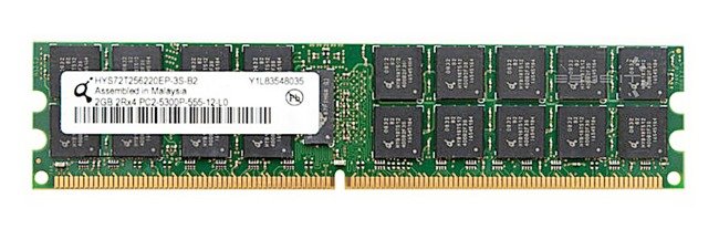 Paměť RAM 1x 2GB QIMONDA ECC REGISTERED DDR2 667MHz PC2-5300 RDIMM | HYS72T256920EP-3S-B2