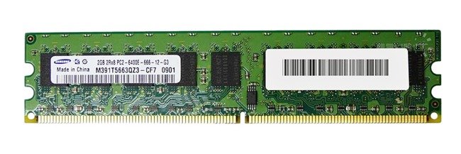 Paměť RAM 1x 2GB Samsung ECC UNBUFFERED DDR2 800MHz PC2-6400 UDIMM | M391T5663QZ3-CF7