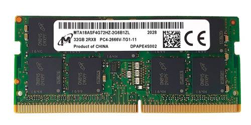 Paměť RAM 1x 32GB Micron DDR4 2Rx8 2666MHz PC4-21300 SODIMM ECC | MTA18ASF4G72HZ-2G6