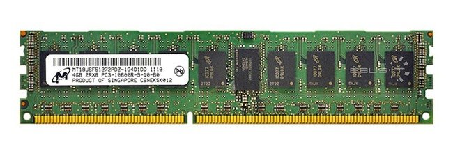 Paměť RAM 1x 4GB Micron ECC REGISTERED DDR3 1333MHz PC3-10600 RDIMM | MT18JSF51272PDZ-1G4D1AD