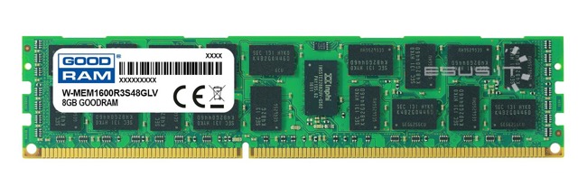 Paměť RAM 1x 8GB GoodRAM ECC REGISTERED DDR3 1Rx4 1600MHz PC3-12800 RDIMM | W-MEM1600R3S48GLV