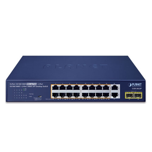 Přepínač Planet GSD-2022P 18x 1Gb 2x SFP 185 W PoE+