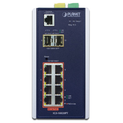 Přepínač Planet IGS-10020PT 8x 1Gb 2x SFP