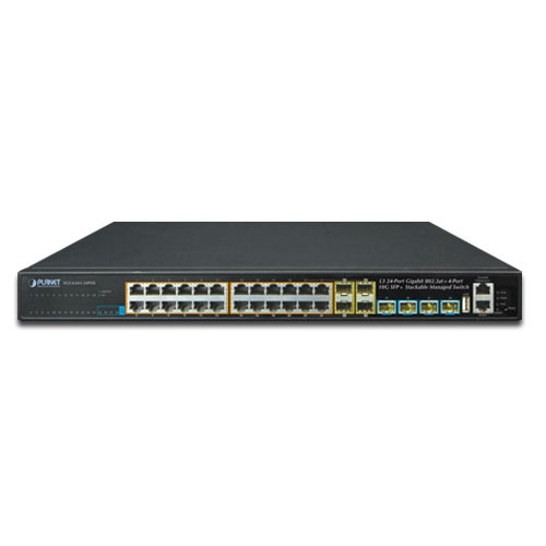 Přepínač Planet SGS-6341-24P4X 24x 1Gb 4x SFP | 4x SFP+ 370 W PoE+