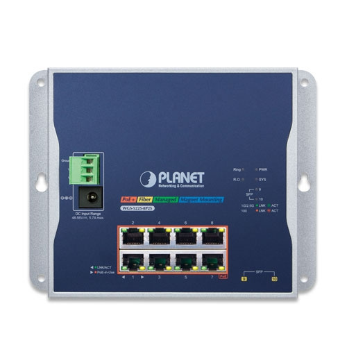 Přepínač Planet WGS-5225-8P2S 8x 1Gb 2x SFP 240 W PoE+