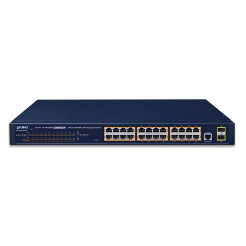 Síťový přepínač Planet GS-4210-24P2S 24x 1Gb 2x SFP 300 W PoE+