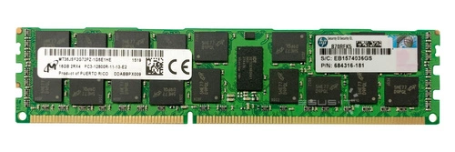 Paměť RAM 1x 16GB Micron ECC REGISTERED DDR3 1600MHz PC3-12800 RDIMM | MT36JSF2G72PZ-1G6E1HF